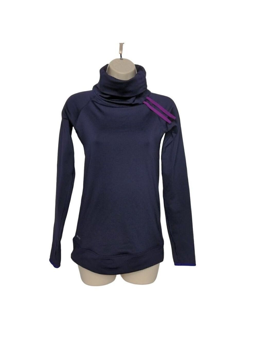 Nike Pro Hyperwarm Women's Top Purple XS Side Tie - Picture 1 of 5